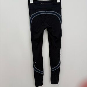 Lululemon Run Crew nulu leggings black with stripe detail